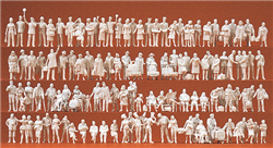 Preiser 16352 HO Assorted Unpainted Figures Pkg 120 At The Train Station