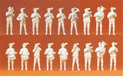 Preiser 16353 HO Working People Bavarian Band Unpainted Pkg 18