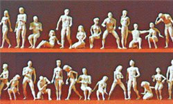 Preiser 16400 HO Unpainted Figure Set Adam & Eve Combination Kit Pkg 26