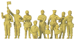 Preiser 16546 HO Military Soviet Union WWII 1942 Unpainted Figures Tank Crew Pkg 10