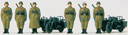 Preiser 16571 HO Former German Army WWII Motorcycle Troops Plastic Kit 2 Zundapp S 750 Cycles w/Sidecars & 6 Figures