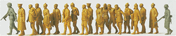 Preiser 16577 HO Military Former German Army WWII Unpainted Figure Set 2 Guards Escorting 17 Russian Prisoners