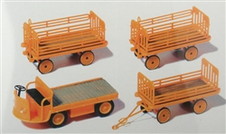 Preiser 17120 HO Electric Baggage Truck Nonoperating w/3 Trailers German Railways Era IV Kit