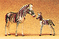 Preiser 20387 HO Animals Zebras 2 Adults & 2 Foals