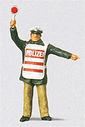 Preiser 28012 HO Individual Figure Emergency Services Modern German Policeman w/Safety Vest