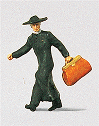 Preiser 28015 HO Individual Figure Travelers Priest in a Hurry