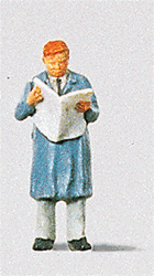 Preiser 28016 HO Individual Figure Pedestrians Man Reading Newspaper