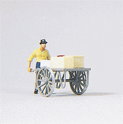 Preiser 28036 HO Individual Figure Pedestrians Man With Cart