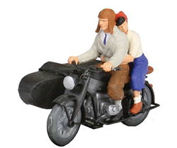 Preiser 28148 HO Motorcycle Zundapp KS 750 With Riders