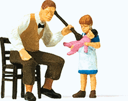 Preiser 28155 HO Individual Figure Puppet Doctor Man Little Girl & Puppet