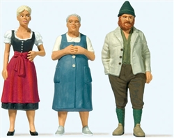 Preiser 44921 G People in Bavarian Costume 2 Women & 1 Man
