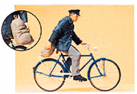 Preiser 45067 G Pedestrians Man On a Bicycle