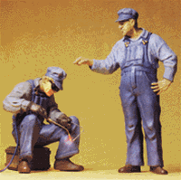 Preiser 45075 G People Working US Track Workers welder & helper steam-era