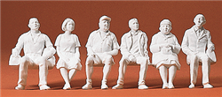 Preiser 45183 G Unpainted Figures Seated Persons 4 male 2 female