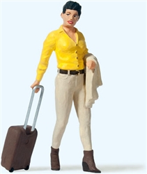 Preiser 45525 G Contemporary Woman Traveler with Suitcase