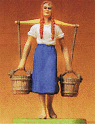 Preiser 47104 1/25 Country Folk: Milk Maid Carrying Pails