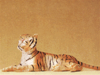 Preiser 47510 1/25 Wild Animal Figures 1/25 Scale Tiger Lying Down