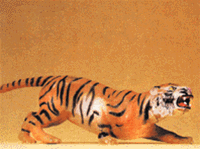 Preiser 47512 1/25 Wild Animal Figures 1/25 Scale Tiger Charging w/Teeth Bared