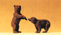 Preiser 47518 1/25 Wild Animal Figures 1/25 Scale Brown Bear Cubs