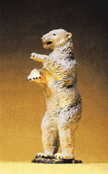 Preiser 47522 1/25 Wild Animal Figures 1/25 Scale Polar Bear Standing Upright
