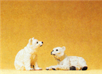 Preiser 47523 1/25 Wild Animal Figures 1/25 Scale Polar Bear Cubs