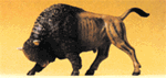 Preiser 47535 1/25 Wild Animal Figures 1/25 Scale Charging Buffalo Bull w/Head Down