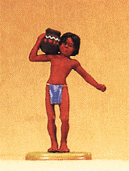 Preiser 54603 1/25 Wild West Figures Native Americans: 1/25 Young Indian Boy Carrying Clay Pot