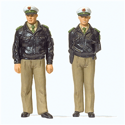 Preiser 63100 I Standing Policemen 2 Officers in Green Federal Republic of Germany Uniforms
