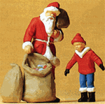Preiser 65335 O Santa Claus w/Toy Bag & Child