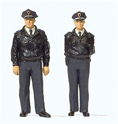 Preiser 65364 1/45 Standing Policemen 2 Officers in Federal Republic of Germany Uniforms