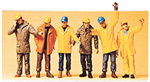 Preiser 68214 1/50 Scale Figures Modern Workmen w/Outdoor Clothing Pkg 6