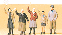 Preiser 72413 1/72 Figures Civilians Waving Pkg 5