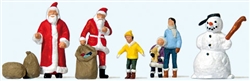 Preiser 79226 N Christmas Figures 2 Santas Children Snowman
