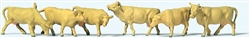 Preiser 79229 N Light Brown Cows Pkg 6