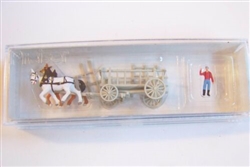 Preiser 79476 N Horse-Drawn Wagon Delivery