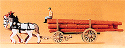 Preiser 79477 N Horse-Drawn Wagon Log