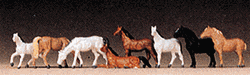 Preiser 88578 Z Animals Horses Pkg 8