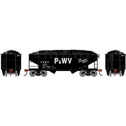 Roundhouse 1291 HO 34' 2-Bay Offset Open Hopper Pittsburg & West Virginia P&WV #377