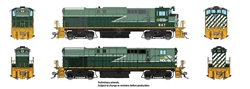 Rapido 33029 HO Montreal Locomotive Works M420 & M420B Set Standard DC British Columbia Railway #642, 686 Lightning Stripe, Dogwood Logo