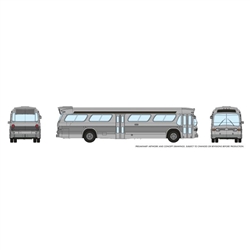 Rapido Trains Inc 573099 N 1959-1986 GM New Look-Fishbowl Bus with Working Headlights Assembled Silver