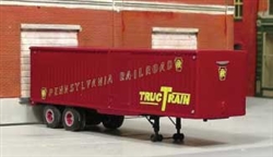 Sylvan Scale T0271 HO PRR 1950s 30' Tandem-Axle Piggyback Trailer Resin Kit With TrucTrain Decals