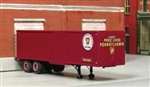 Sylvan Scale T0272 HO PRR 1950s 30' Tandem-Axle Piggyback Trailer Resin Kit With Circular White Logo Decals