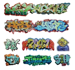 T2 Decals OSGRAF001 O Graffiti Decals Set #1