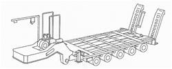 Trident 81002 HO Military US/NATO Trailer Resin & Metal Kit M1000 5-Axle Heavy-Duty Flatbed