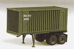 Trident 90079 HO United States/NATO Equipment 2-Axle 20' Chassis with Box Container Green