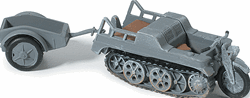 Trident 90124 HO Military German WWII Motorcycles NSU HK-101 Kettenkraftrad Half-Track Sd.Kfz. 2 Desert Tan