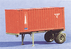 Trident 90181 HO Military US/NATO Modern Trailers MILVAN 20' Single-Axle Container Chassis w/20' Box Container
