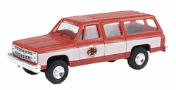 Trident 90265 HO Chevrolet Suburban Emergency Fire Vehicles Fire Department Command Chief's Car Red White