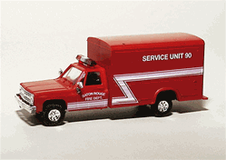 Trident 90307 HO Chevrolet Pick-Up w/ Box Body Emergency Fire Vehicles Baton Route Louisiana Fire Department Service Unit #90