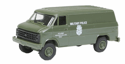 Trident 90356 HO Chevy Van Emergency Police Vehicles United States Military Green White Markings